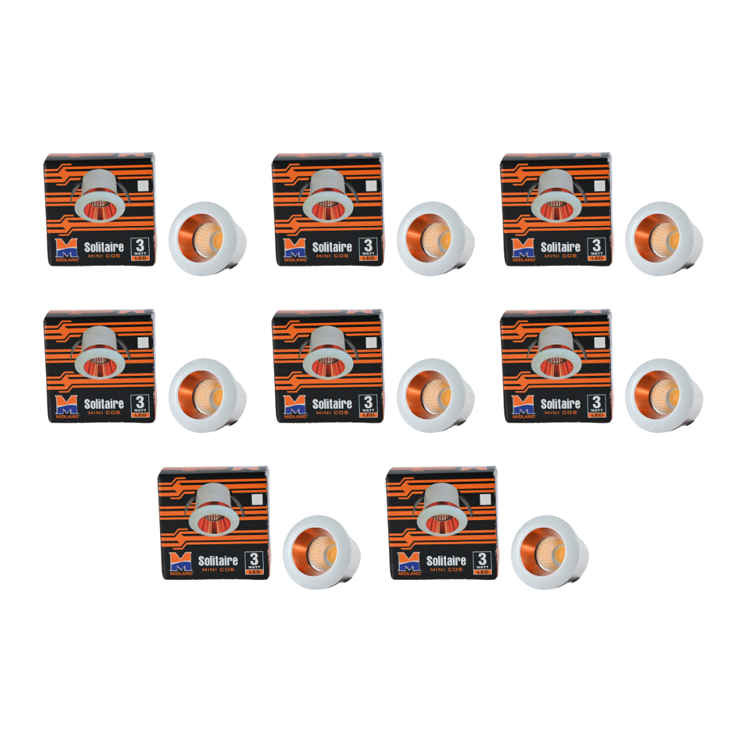 MIDLAND 3W SOLITAIRE LED COB SERIES LIGHT | WHITE-ROSE GOLD