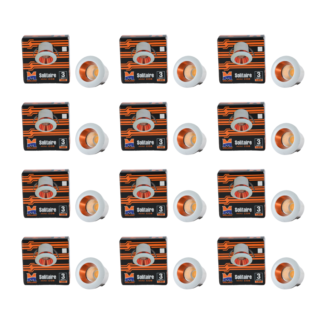 MIDLAND 3W SOLITAIRE LED COB SERIES LIGHT | WHITE-ROSE GOLD