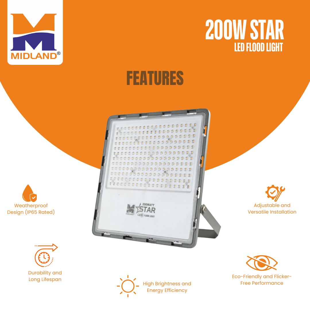 MIDLAND 200W STAR LED FLOOD LIGHT