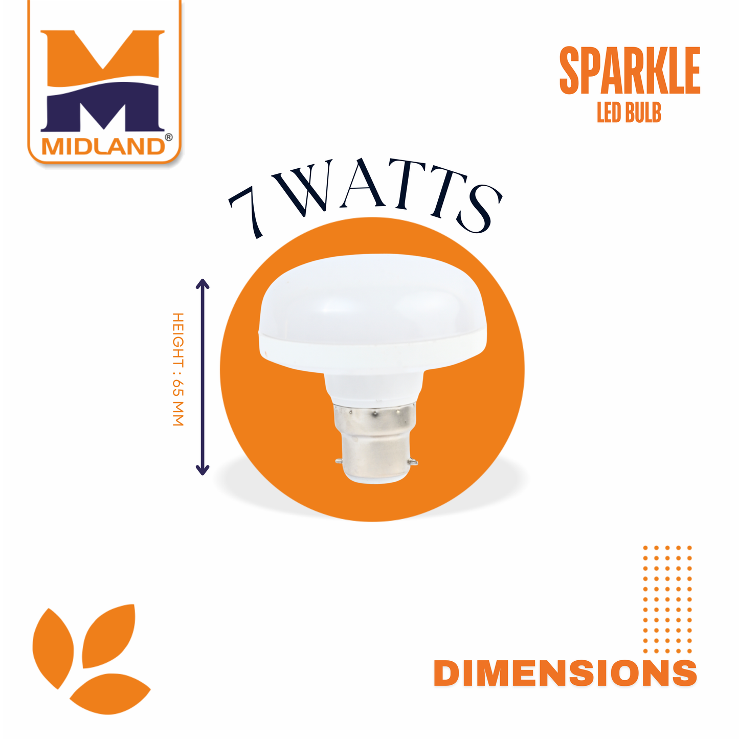 MIDLAND 7W SPARKLE LED BULB (B-22)