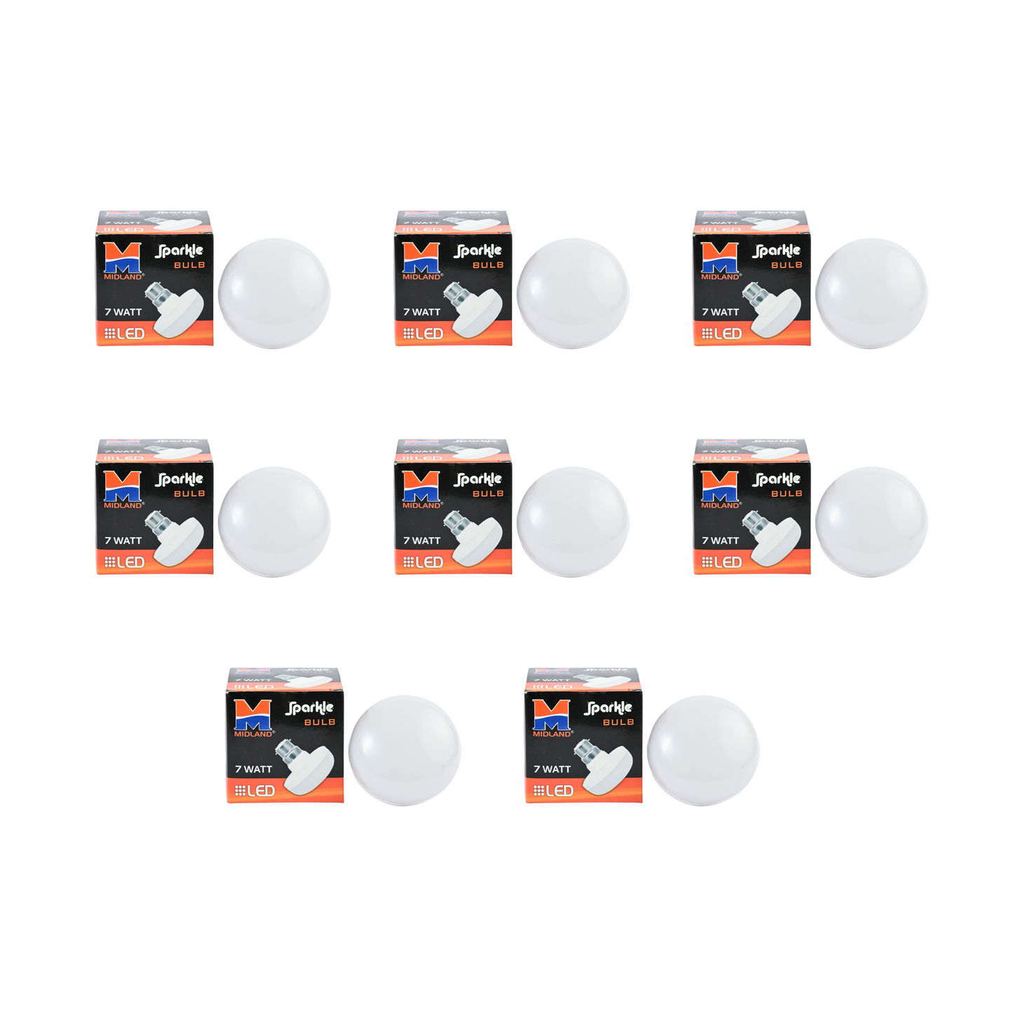 MIDLAND 7W SPARKLE LED BULB (B-22)
