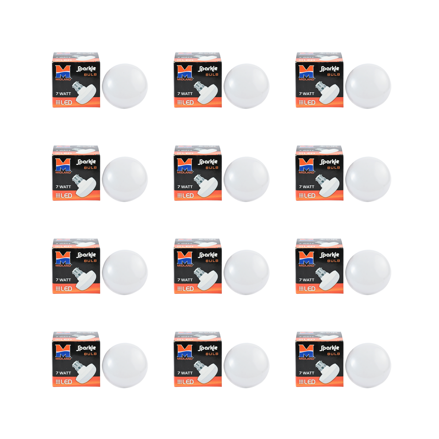 MIDLAND 7W SPARKLE LED BULB (B-22)