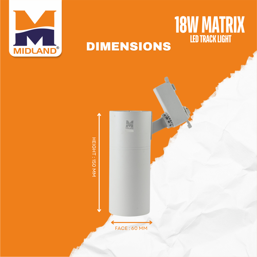 MIDLAND 18W MATRIX COB SERIES LED TRACK LIGHT | WHITE