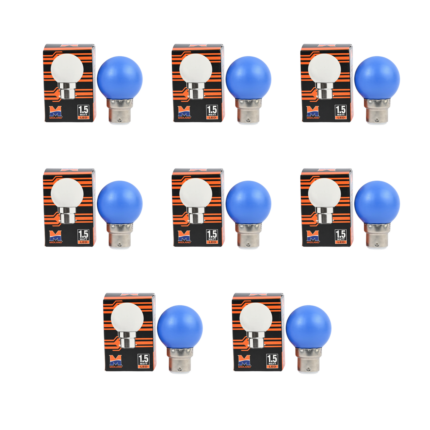 MIDLAND 1.5W LED COLOR BULB  (B-22)