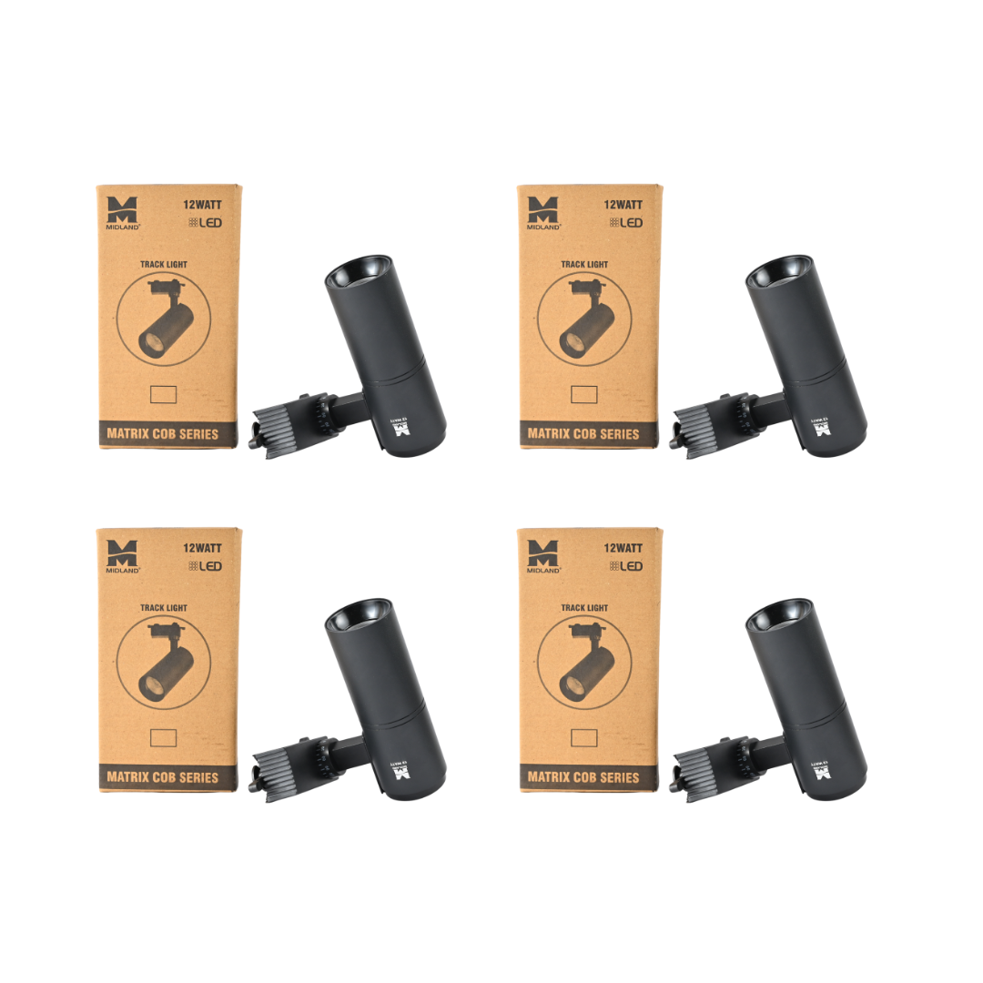 MIDLAND 12W MATRIX COB SERIES LED TRACK LIGHT | BLACK