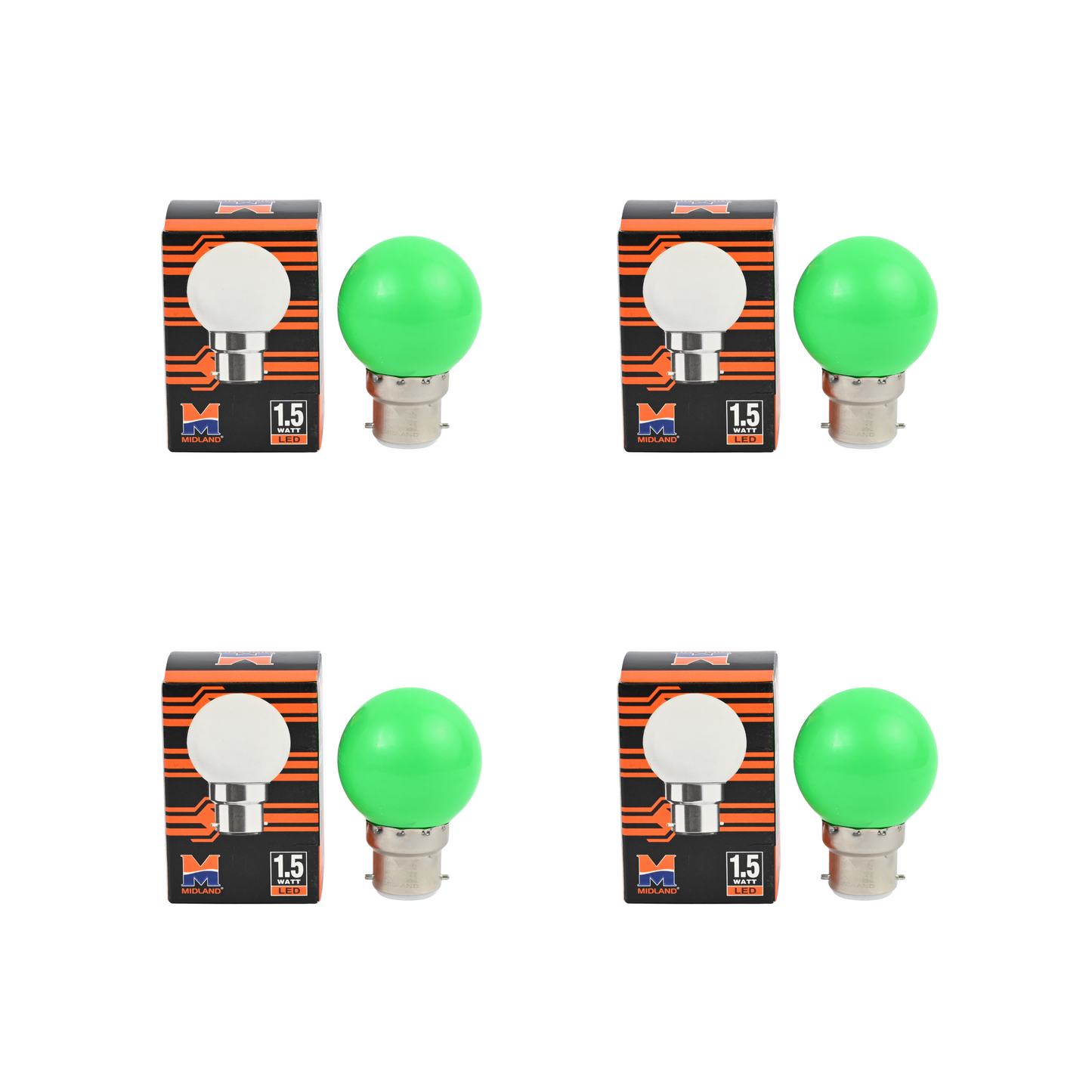 MIDLAND 1.5W LED COLOR BULB  (B-22)