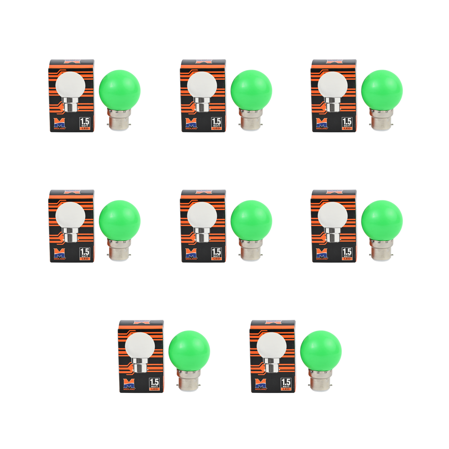 MIDLAND 1.5W LED COLOR BULB  (B-22)