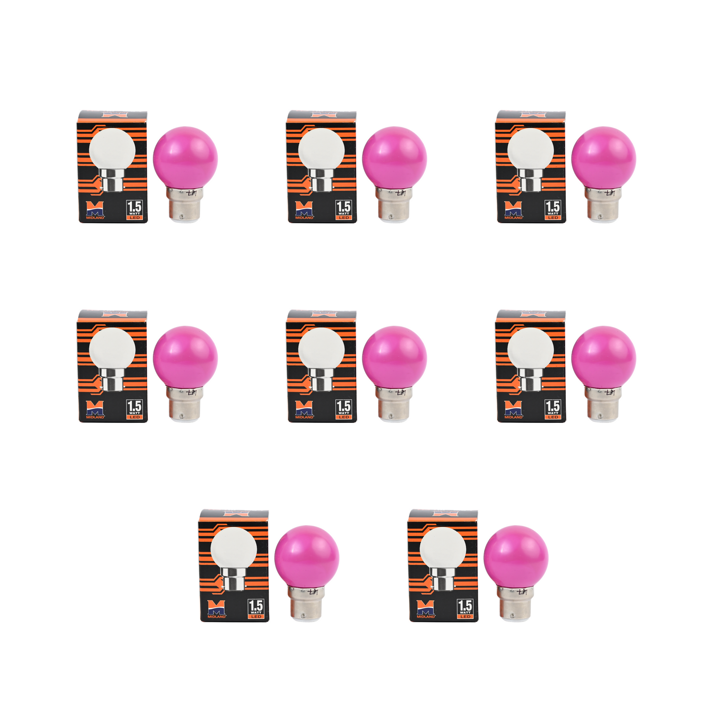 MIDLAND 1.5W LED COLOR BULB  (B-22)