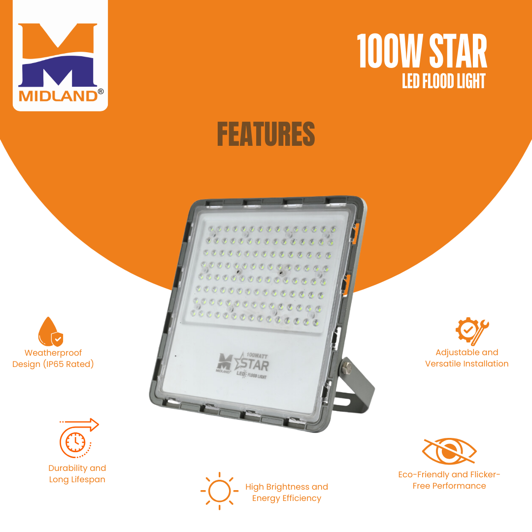 MIDLAND 100W STAR LED FLOOD LIGHT