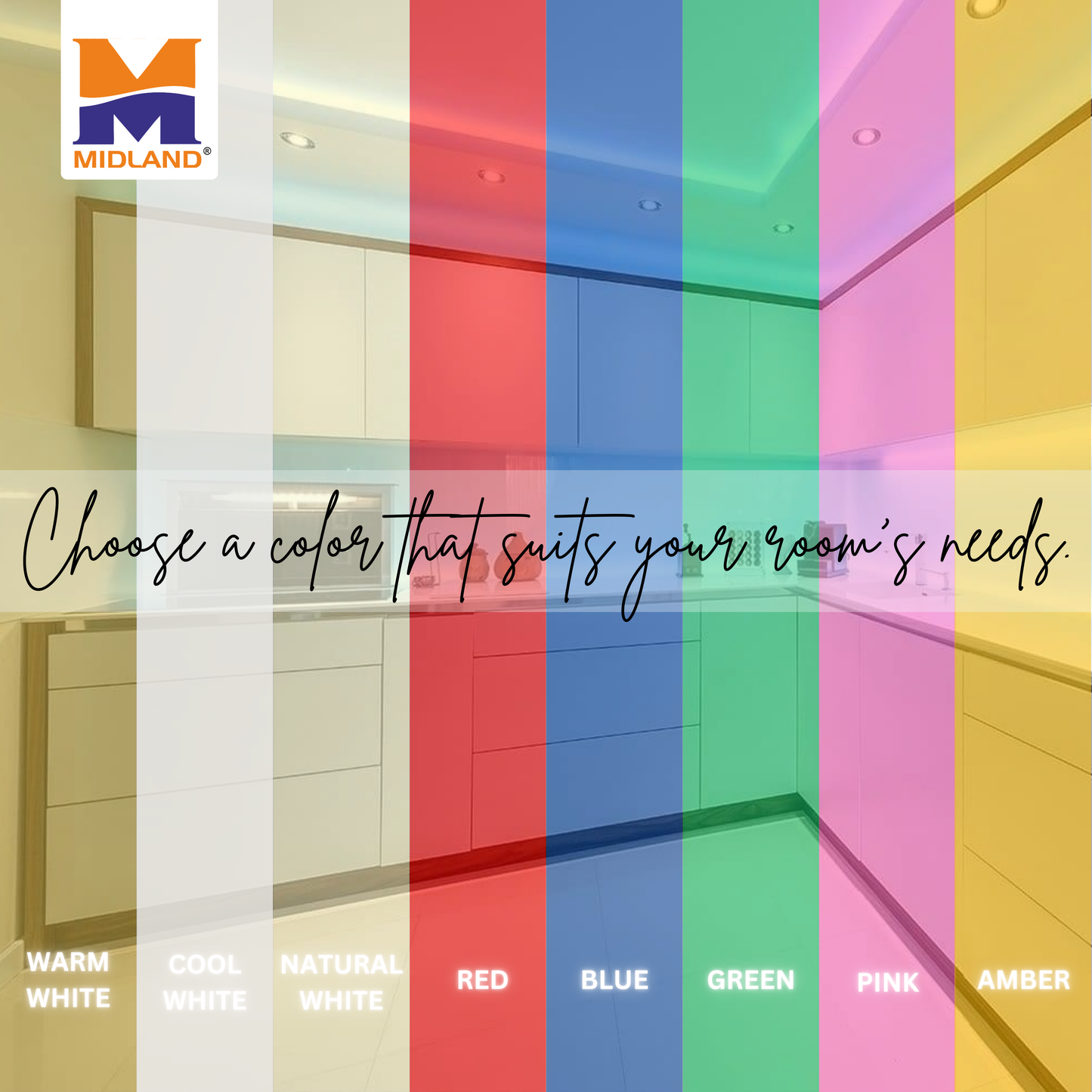 MIDLAND 2835/180 LED PER METER 12V LED STRIP LIGHT (5 MTR.) WITH DRIVER