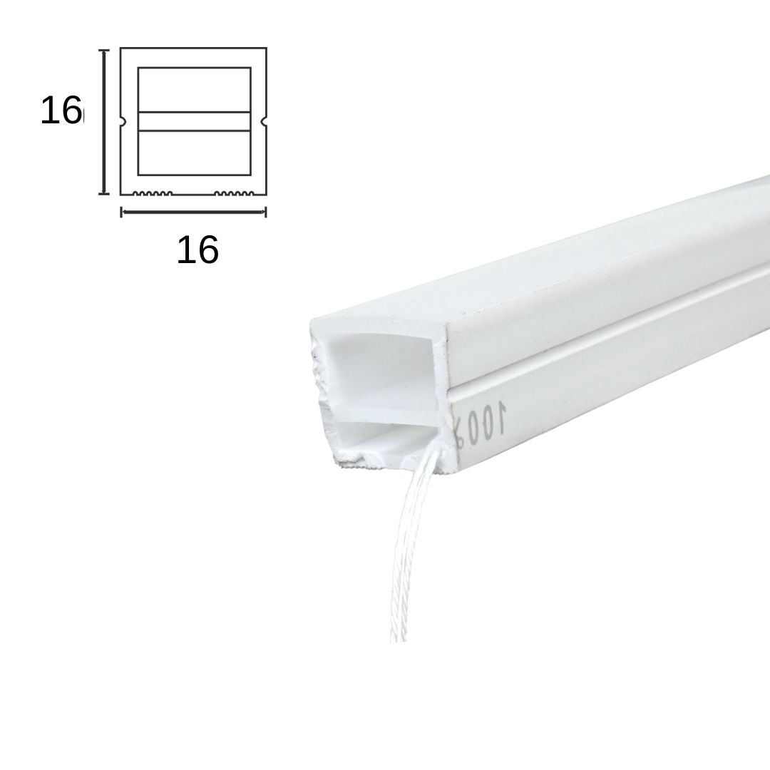 FLEXIBLE SILICONE PROFILE EMPTY 16x16 SF / 100 METER ROLL