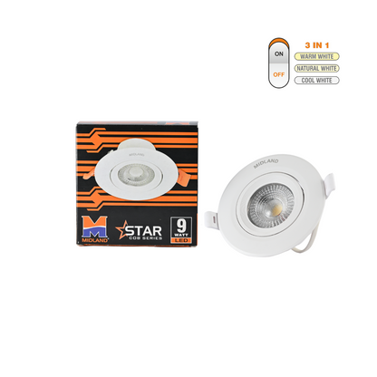 MIDLAND 9W STAR 3 IN 1 LED COB SERIES LIGHT