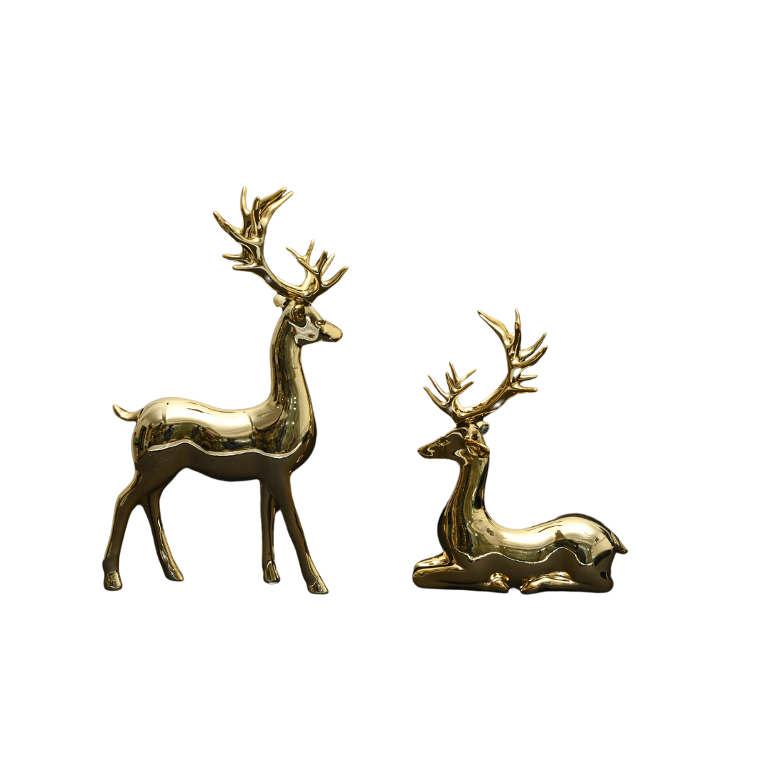 MIDLAND BAMBI & BLOSSOM DEER FIGURES FOR SHOWCASING | GOLD