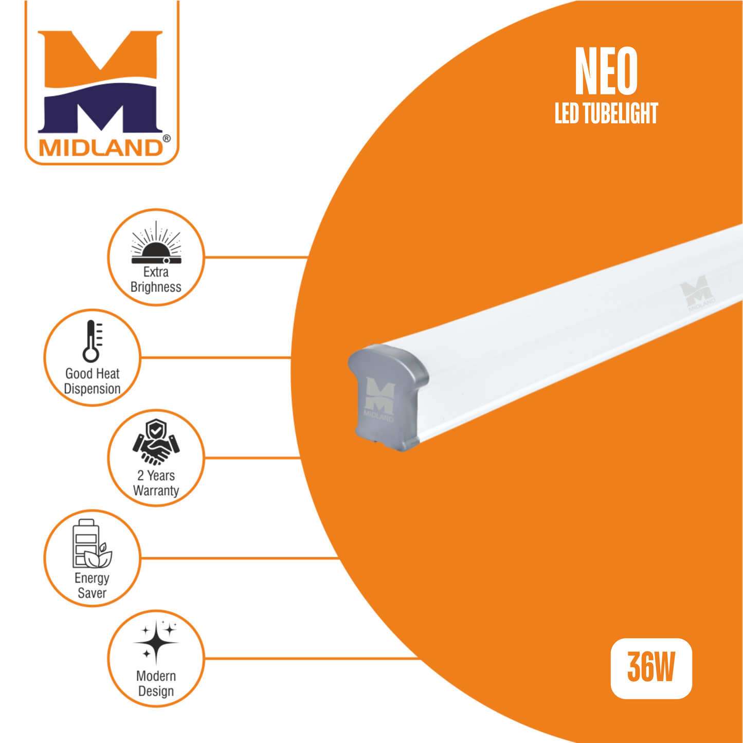 MIDLAND 36W NEO LED TUBELIGHT