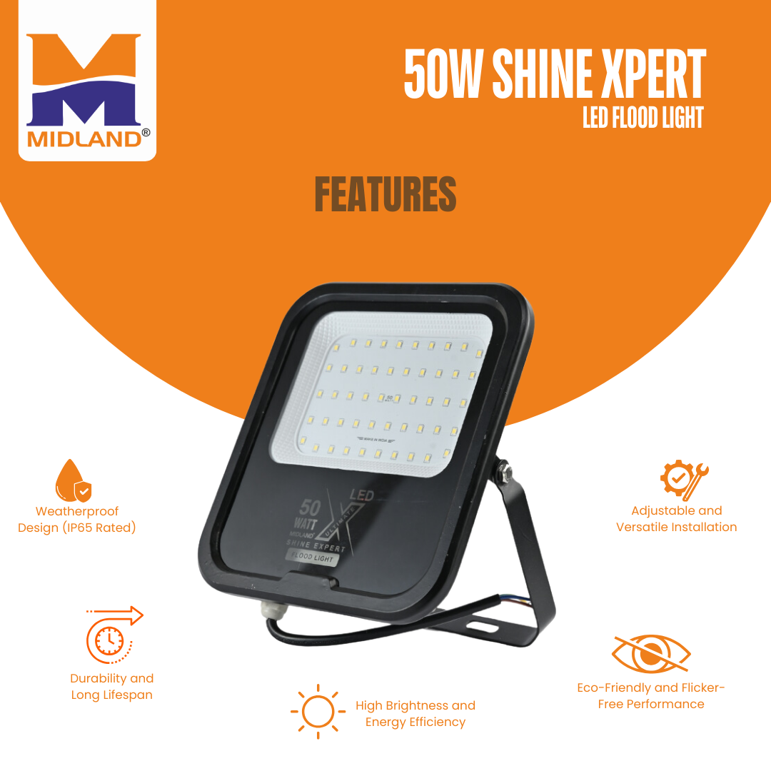 MIDLAND 50W SHINE XPERT LED FLOOD LIGHT