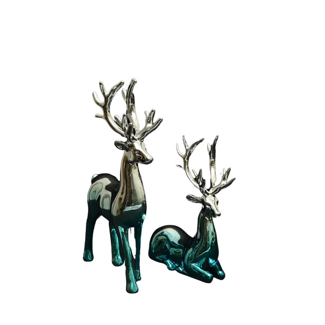 MIDLAND BAMBI & BLOSSOM DEER FIGURES FOR SHOWCASING | BLUE-SILVER