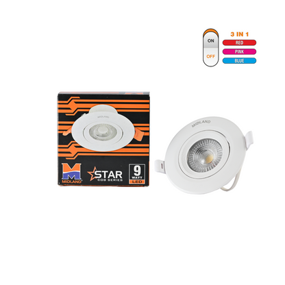 MIDLAND 9W STAR 3 IN 1 LED COB SERIES LIGHT