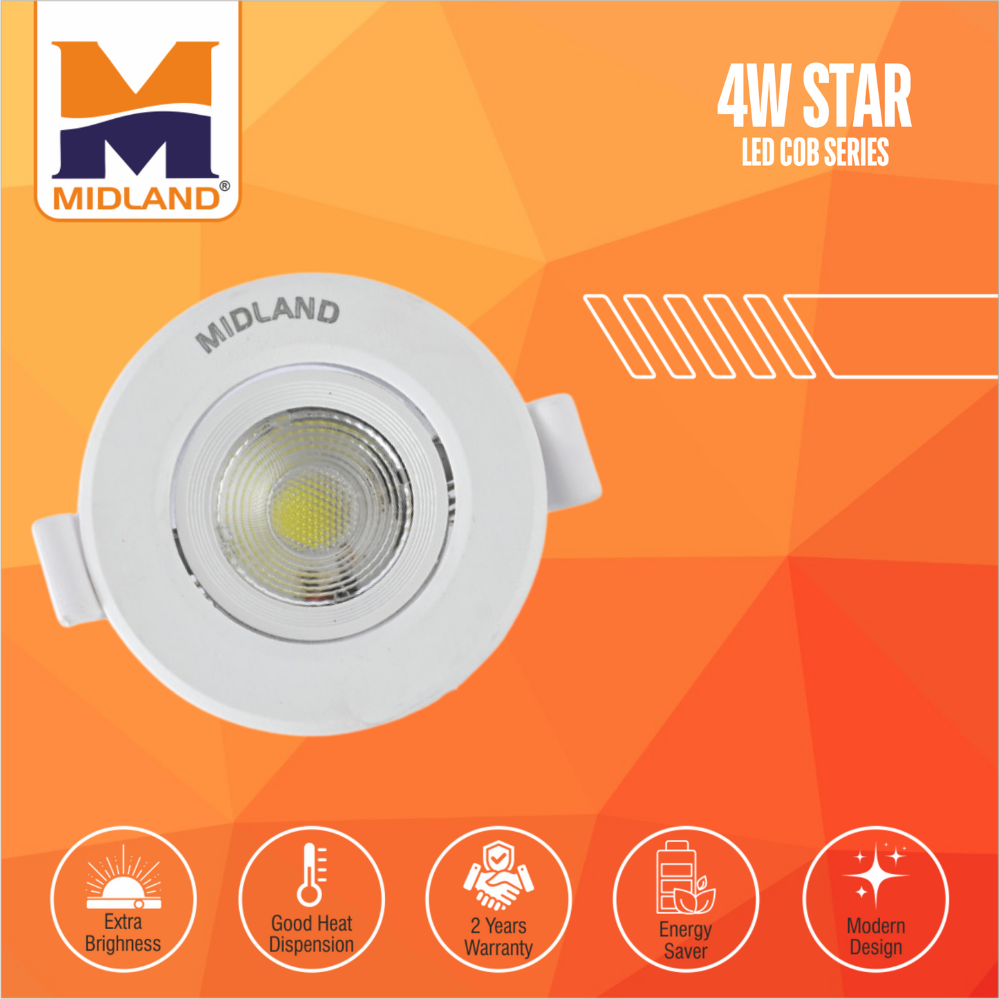 MIDLAND 4W STAR LED COB SERIES LIGHT