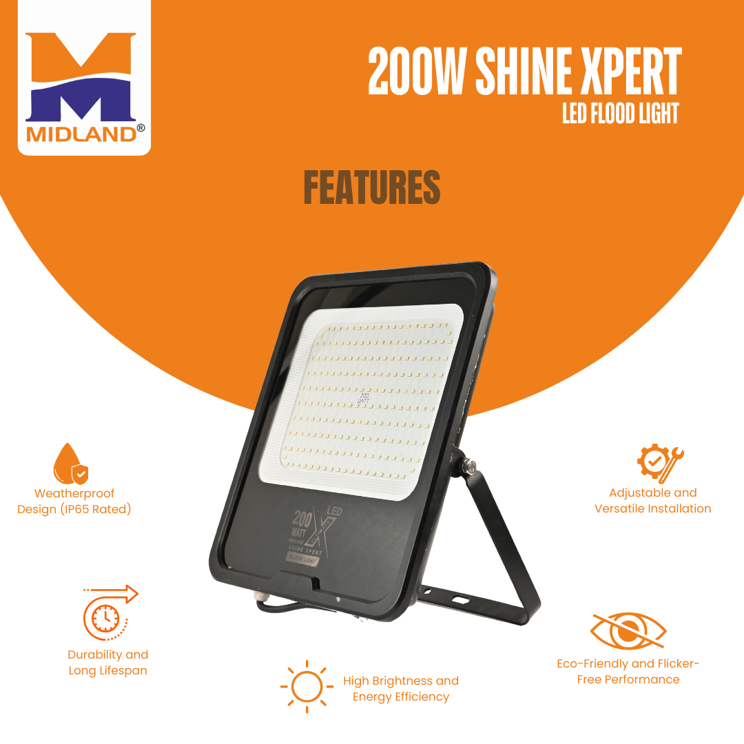 MIDLAND 200W SHINE XPERT LED FLOOD LIGHT