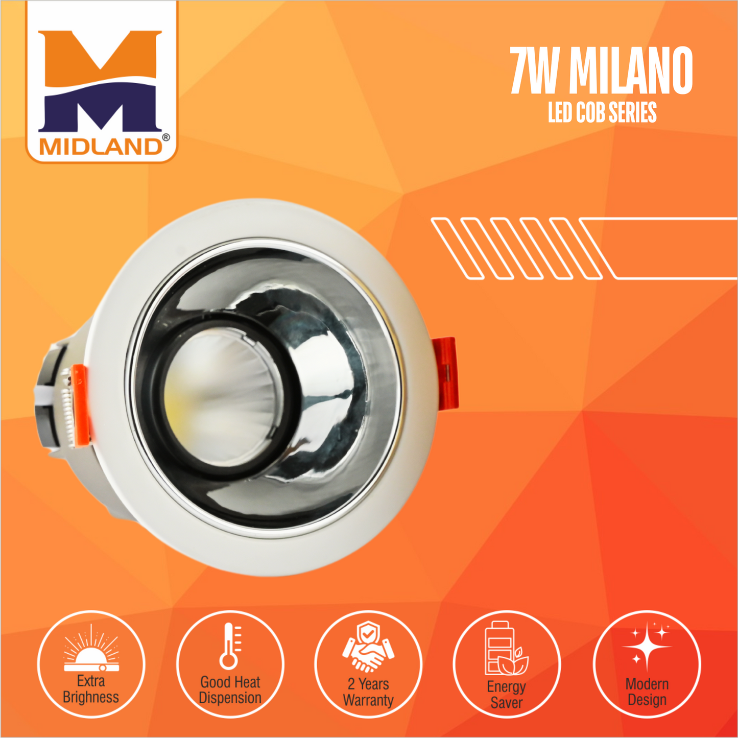 MIDLAND 7W MILANO LED COB SERIES LIGHT | WHITE