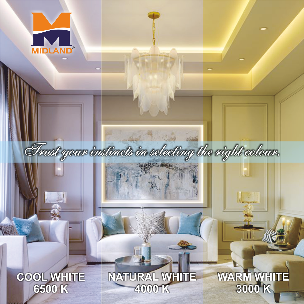 MIDLAND 7W MATRIX COB SERIES LED WALL LIGHT | WHITE