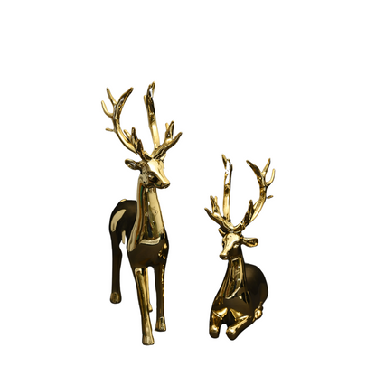 MIDLAND BAMBI & BLOSSOM DEER FIGURES FOR SHOWCASING | GOLD