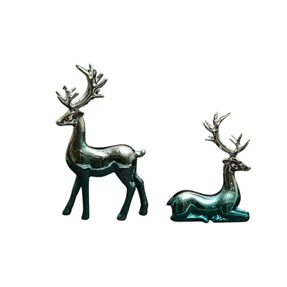 MIDLAND BAMBI & BLOSSOM DEER FIGURES FOR SHOWCASING | BLUE-SILVER