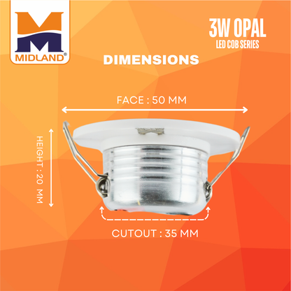 MIDLAND 3W OPAL LED COB SERIES LIGHT | WHITE