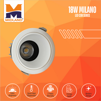 MIDLAND 18W MILANO LED COB SERIES LIGHT | WHITE