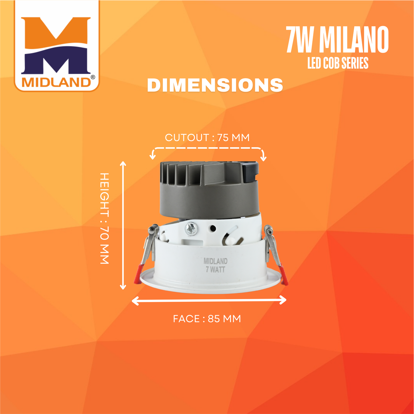 MIDLAND 7W MILANO LED COB SERIES LIGHT | WHITE