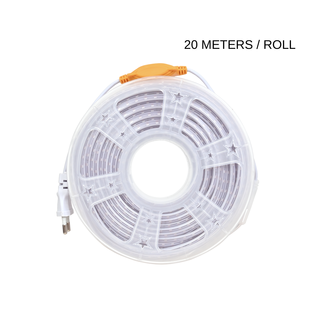 COLOURED LED ROPE LIGHT UNIBRIGHT 220V 20 METER ROLL