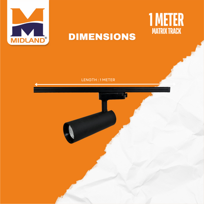 MIDLAND MATRIX 1 METER FOR LED TRACK LIGHT | BLACK