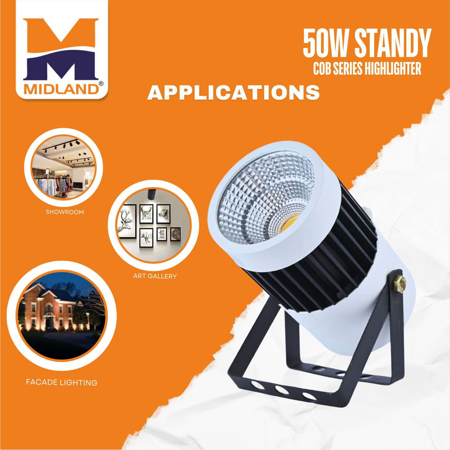 MIDLAND 50W STANDY COB SERIES HIGHLIGHTER LED LIGHT