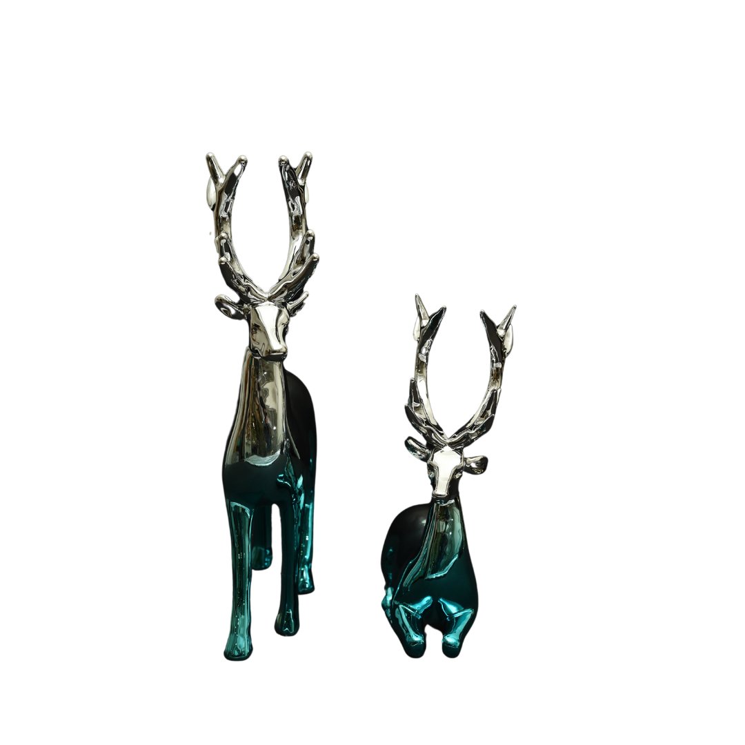 MIDLAND BAMBI & BLOSSOM DEER FIGURES FOR SHOWCASING | BLUE-SILVER