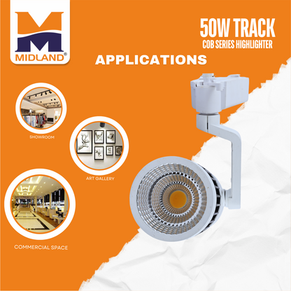 MIDLAND 50W TRACK COB SERIES HIGHLIGHTER LED LIGHT