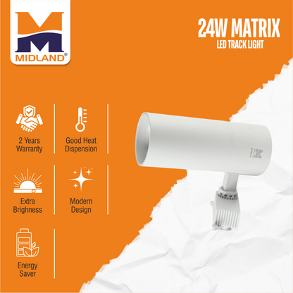 MIDLAND 24W MATRIX COB LED TRACK LIGHT | WHITE