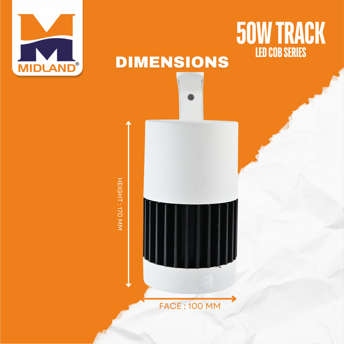 MIDLAND 50W TRACK COB SERIES HIGHLIGHTER LED LIGHT