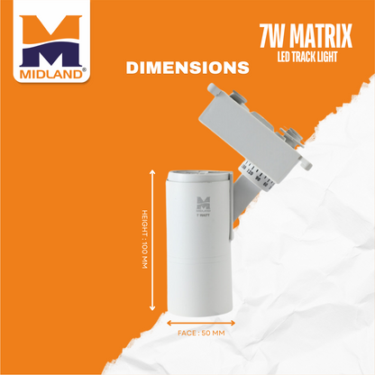 MIDLAND 7W MATRIX COB SERIES LED TRACK LIGHT | WHITE