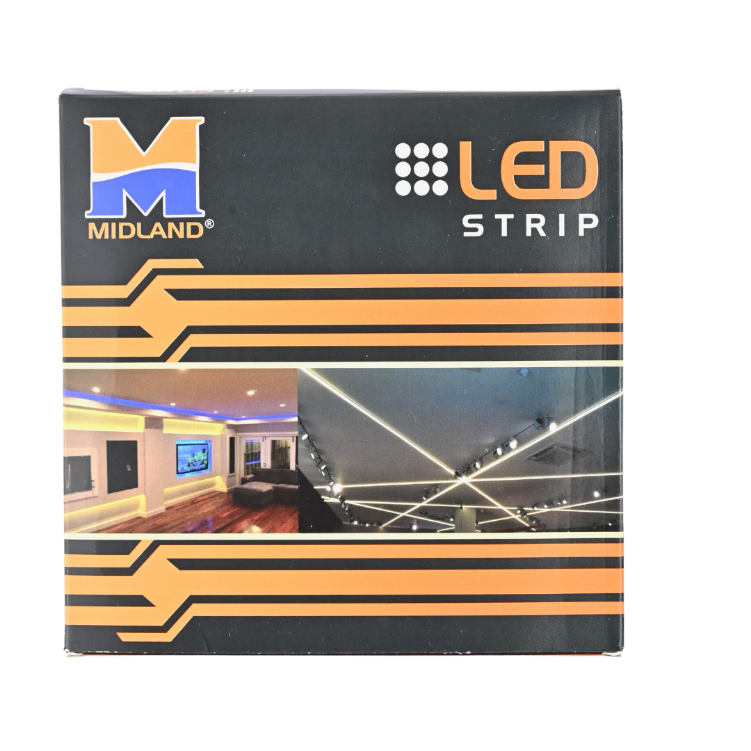 MIDLAND 2835/120 LED PER METER 12V LED STRIP LIGHT (5 MTR.) (3 IN 1-COLORS) WITH DRIVER