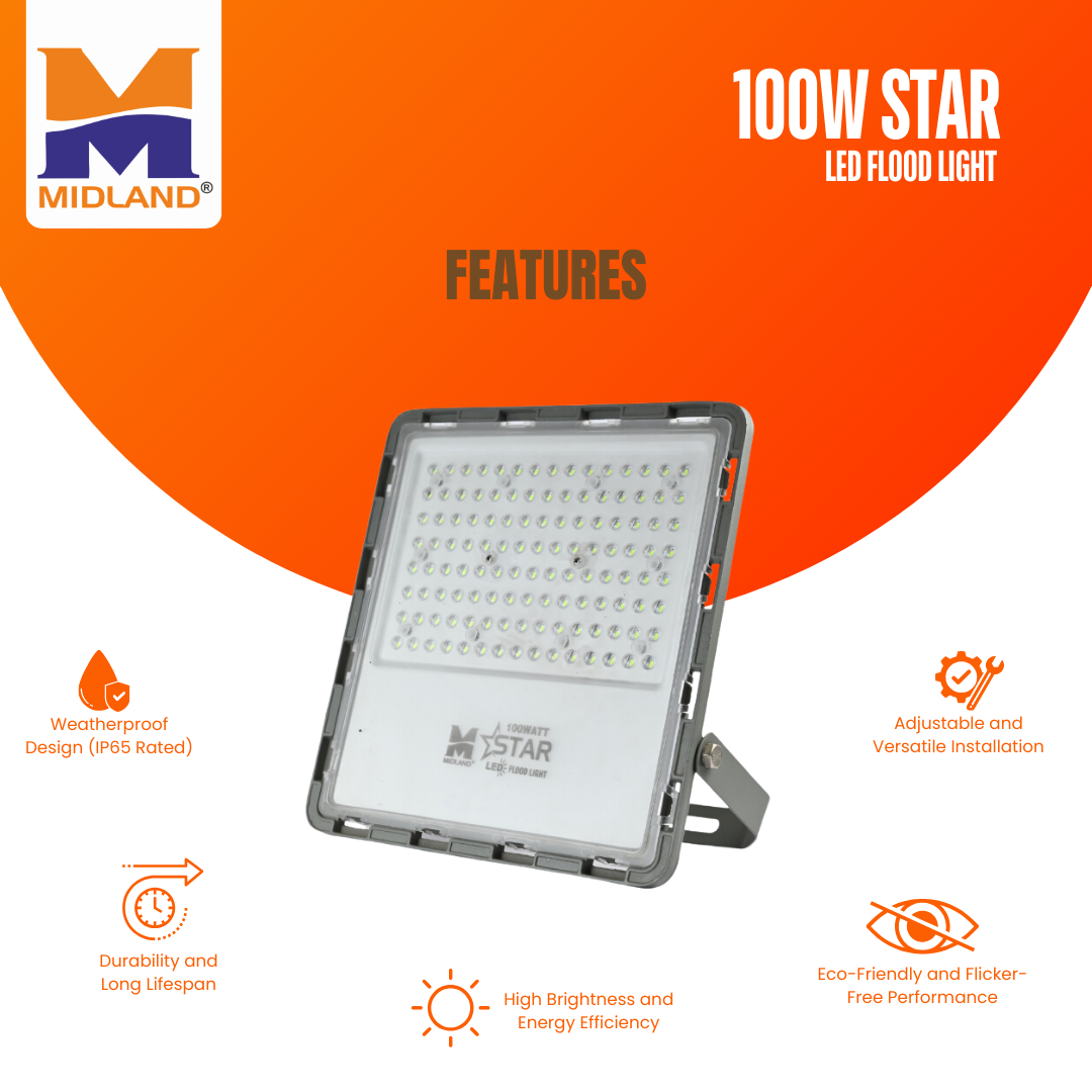 MIDLAND 100W STAR LED FLOOD LIGHT