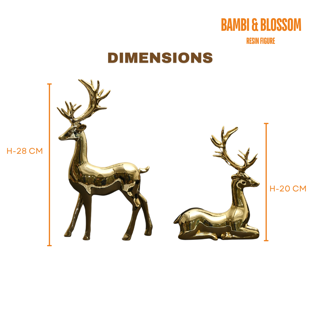 MIDLAND BAMBI & BLOSSOM DEER FIGURES FOR SHOWCASING | GOLD