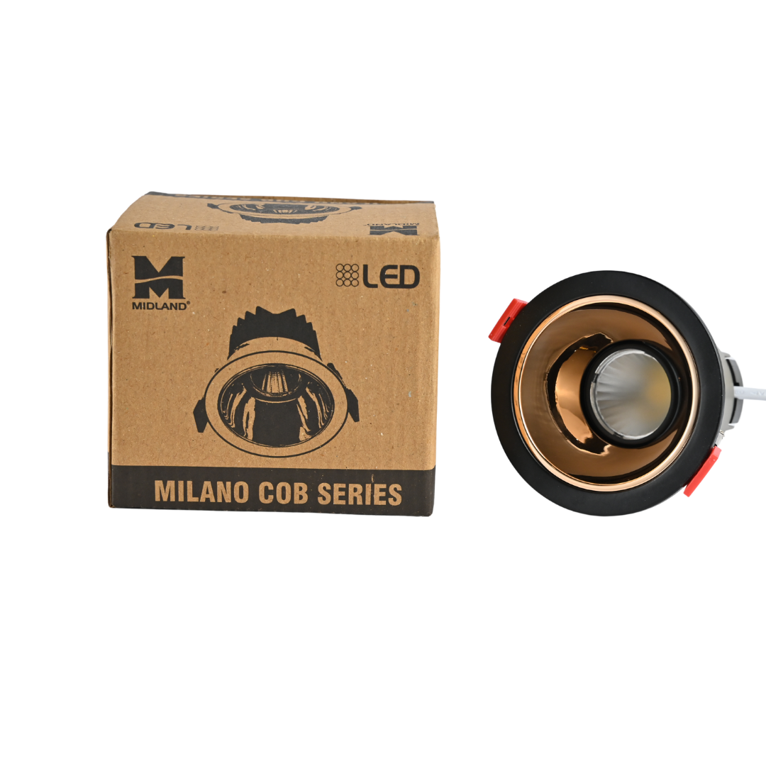 MIDLAND 12W MILANO LED COB SERIES LIGHT | BLACK