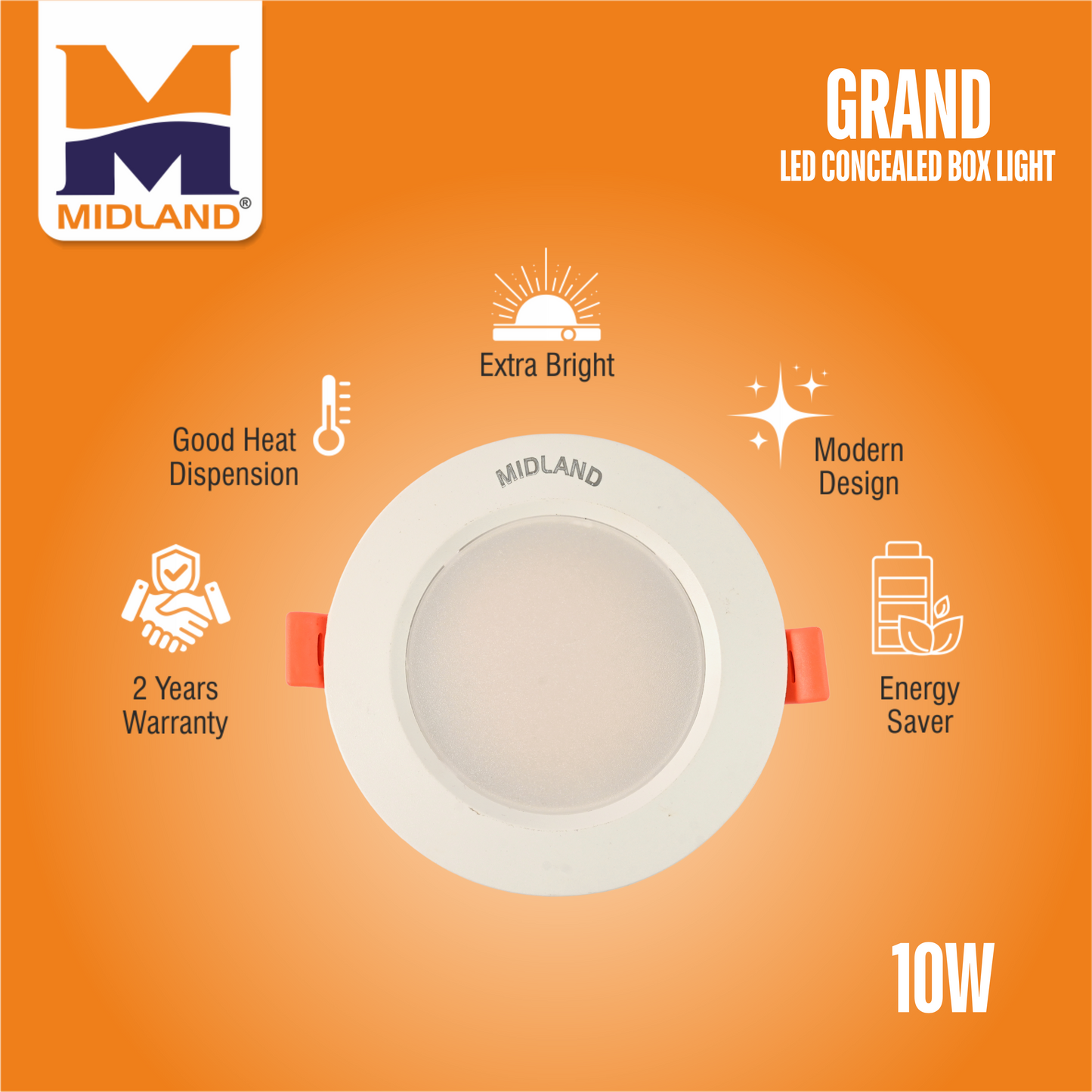 MIDLAND 10W GRAND LED CONCEALED BOX LIGHT