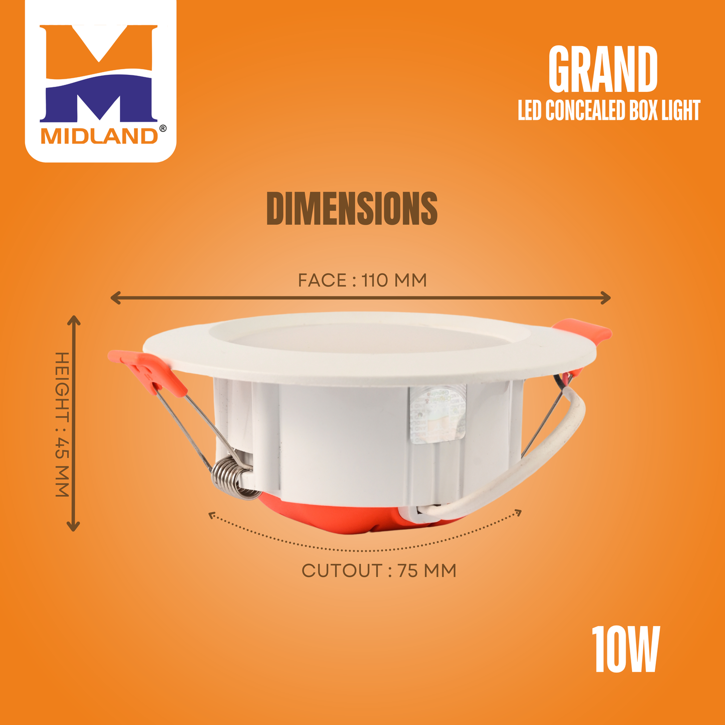 MIDLAND 10W GRAND LED CONCEALED BOX LIGHT